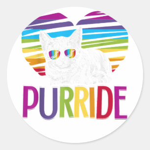 Purride LGBT Gay Pride Cat LGBTQ Pride Month 2019  Classic Round Sticker