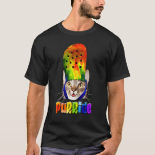 Purride Lgbt Pride Flag Gay Pride Cat Kitty LGBTQ T-Shirt