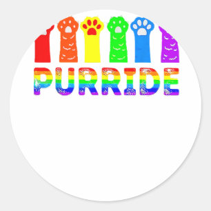 Purride LGBTQ Cat Footprint LGBT Pride Classic Round Sticker