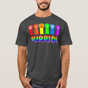 Purride LGBTQ Cat Footprint LGBT Pride T-Shirt