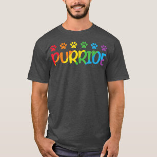 Purride Pet Dog Paw Lover Rainbow LGBT Pride Month T-Shirt
