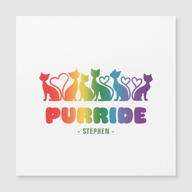 Purride – Rainbow Cat Silhouette LGBTQ+ Pride Pun (Front)