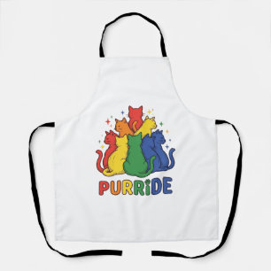 Purride Rainbow Cat Vintage Vector Design_1 Apron