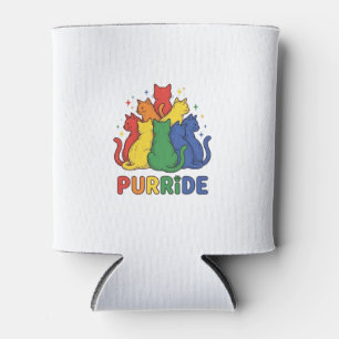 Purride Rainbow Cat Vintage Vector Design_1 Can Cooler