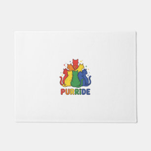 Purride Rainbow Cat Vintage Vector Design_1 Doormat