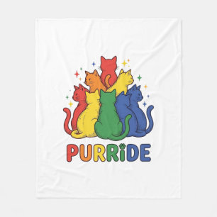 Purride Rainbow Cat Vintage Vector Design_1 Fleece Blanket