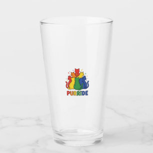 Purride Rainbow Cat Vintage Vector Design_1 Glass