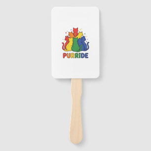 Purride Rainbow Cat Vintage Vector Design_1 Hand Fan