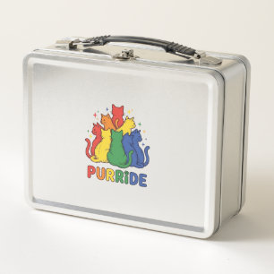 Purride Rainbow Cat Vintage Vector Design_1 Metal Lunch Box