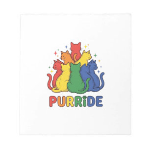 Purride Rainbow Cat Vintage Vector Design_1 Notepad