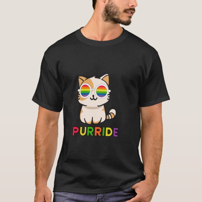 Purride ,Rainbows and Cats T-shirt (Front)