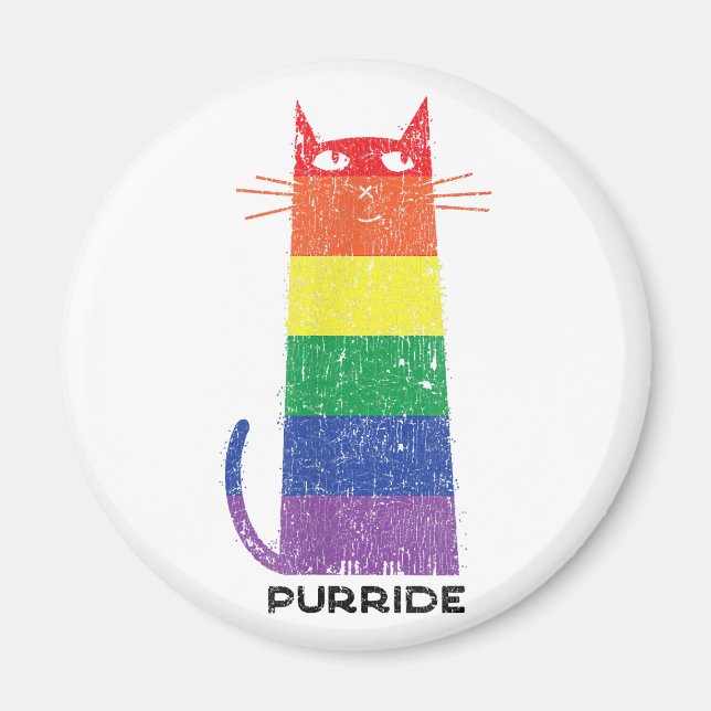 Purride Shirt LGBT Funny Gay Pride Cat Saying Grap Magnet (Front)