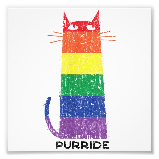 Purride Shirt LGBT Funny Gay Pride Cat Saying Grap Photo Print (Front)