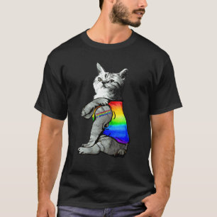 Purride Tattoo Lgbt Gay Pride Cat Lgbtq T-Shirt