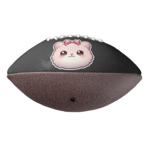 Purrincess Cute Pink Kitty Bow Design American Football