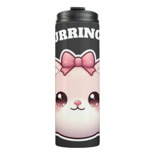 Purrincess Cute Pink Kitty Bow Design Thermal Tumbler