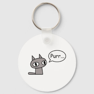 Purring Cat Key Ring