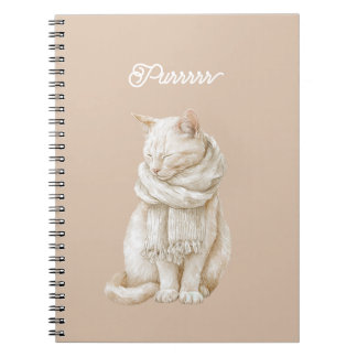 Purring Cream White Cat Notebook