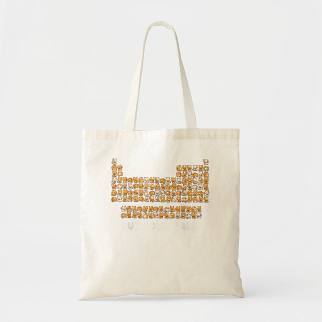 Purriodic Table Cat Chemistry Pun Periodic Table S Tote Bag (Front)