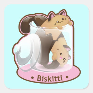 Purrista Pawfee: Biscotti Cats Square Sticker