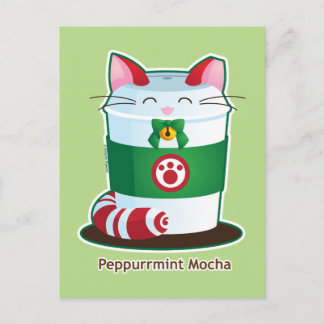 Purrista Pawfee - Cute Holiday Coffee Cat Postcard