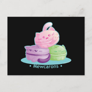 Purrista Pawfee: Cute Kitty Cat Macarons Postcard
