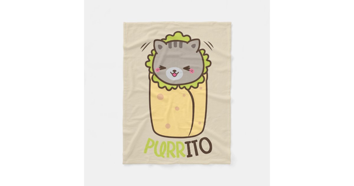 Purrito Burrito Cat Fleece Blanket Zazzle