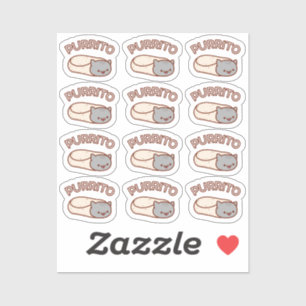 PURRITO Cat Burrito DOZEN Mini Stickers