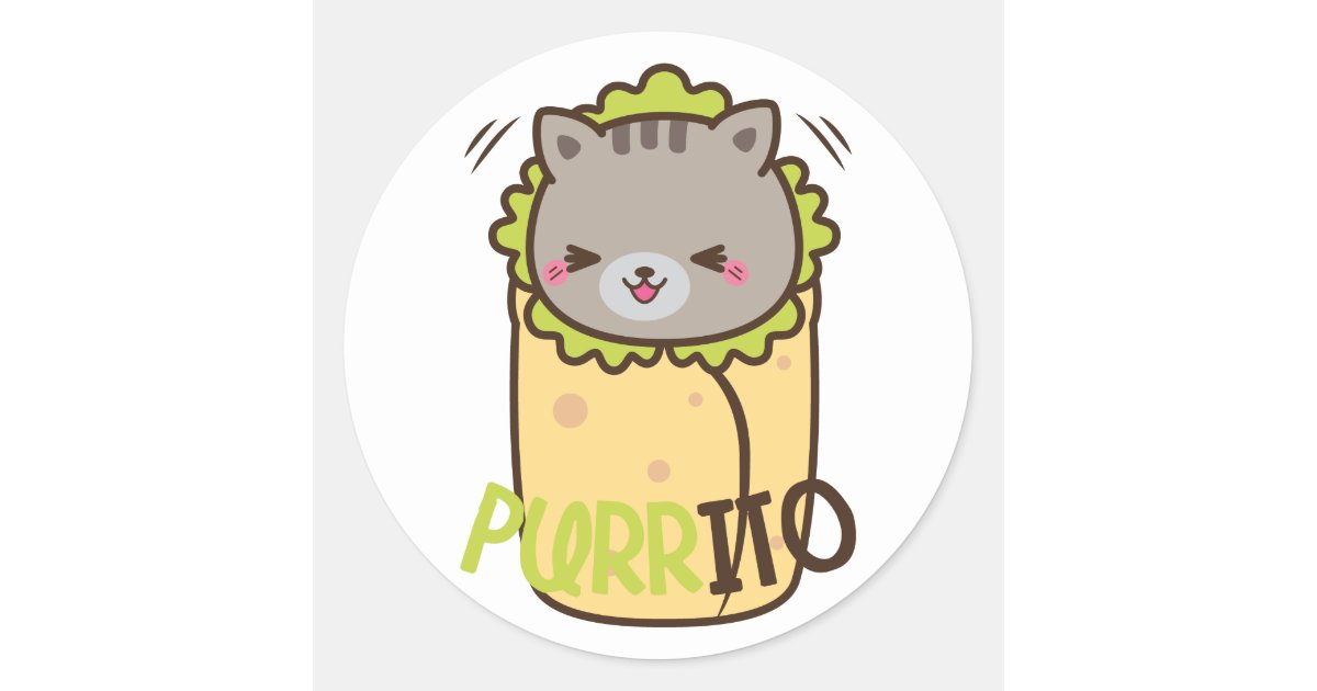 Purrito Cat And Burrito Stickers Zazzle