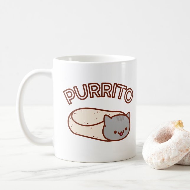 PURRITO Cat Mug - Cat Burrito (With Donut)