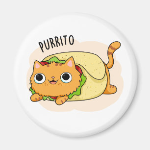 Purrito Cute Kitty Cat Burrito Pun Magnet