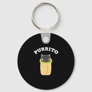 Purrito Funny Cat Pun Cat Lover Burrito Mexican Key Ring