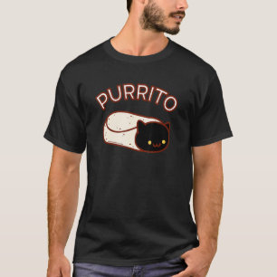 Purrito The Cat Burrito  Black T-Shirt