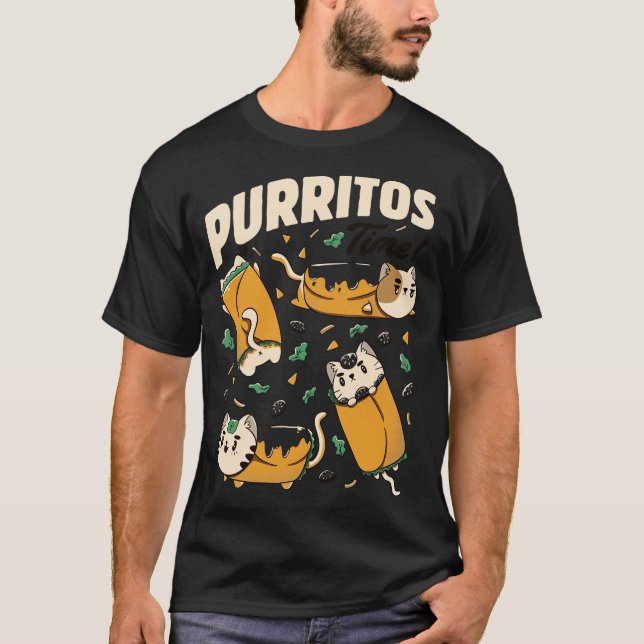 Purritos Time Burrito Cat Funny Mexican Food by To T-Shirt (Front)