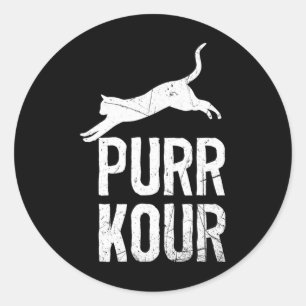 Purrkour Funny Jumping Cats Parkour Gear Classic Round Sticker