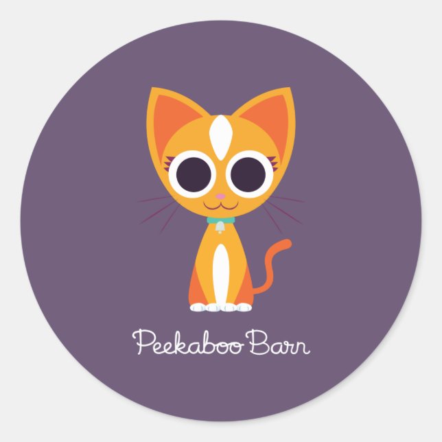 Purrl the Cat Classic Round Sticker (Front)