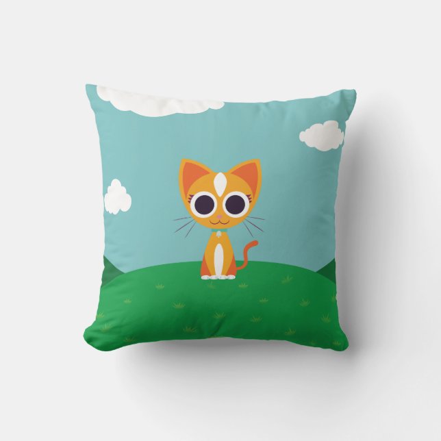 Purrl the Cat Cushion (Front)