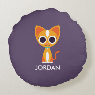 Purrl the Cat Round Cushion