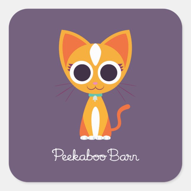 Purrl the Cat Square Sticker (Front)