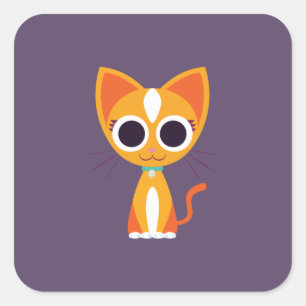 Purrl the Cat Square Sticker