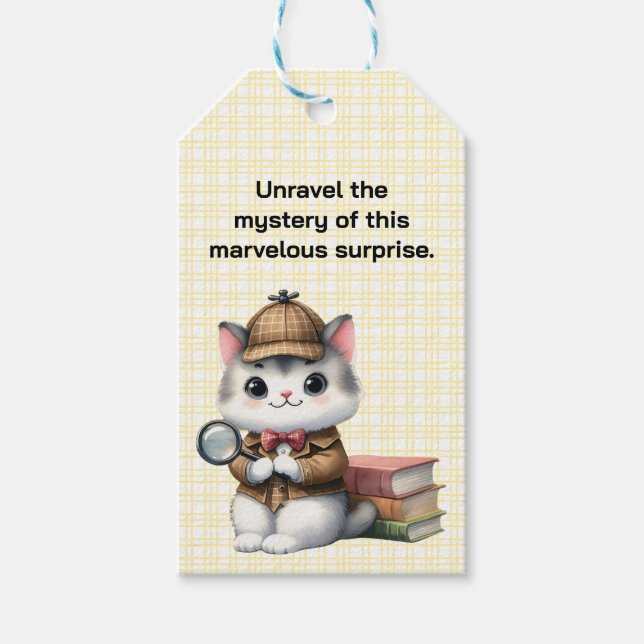 Purrlock Holmes Detective Kitten Gift Tags (Front)
