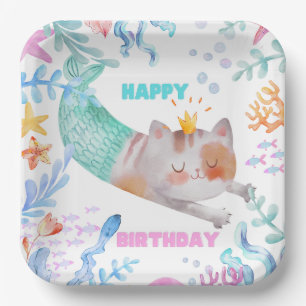 PurrMaid Birthday Paper Plate