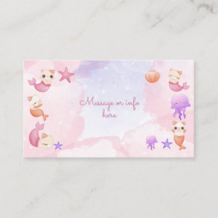 Purrmaid cat mermaid cute girl  birthday enclosure card