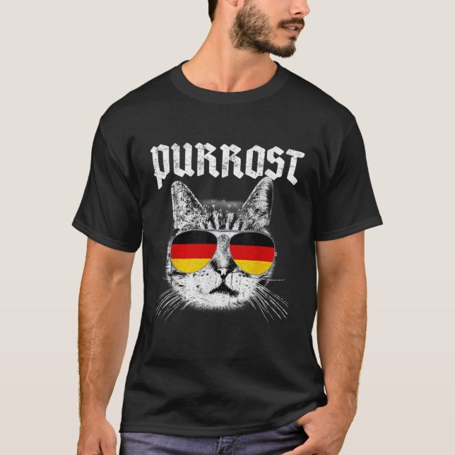 PURROST Prost Oktoberfest Cat Funny German Flag Ki T-Shirt (Front)