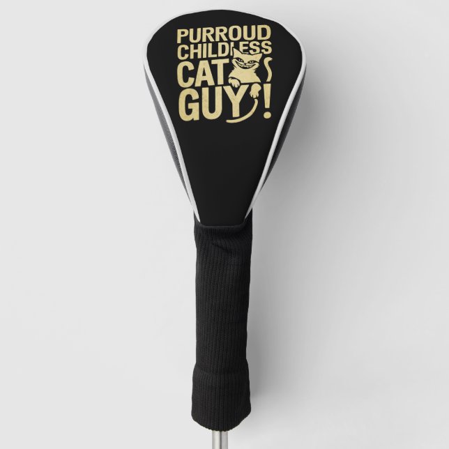 Purroud Childless Cat Guy Voting For President Golf Head Cover (Front)