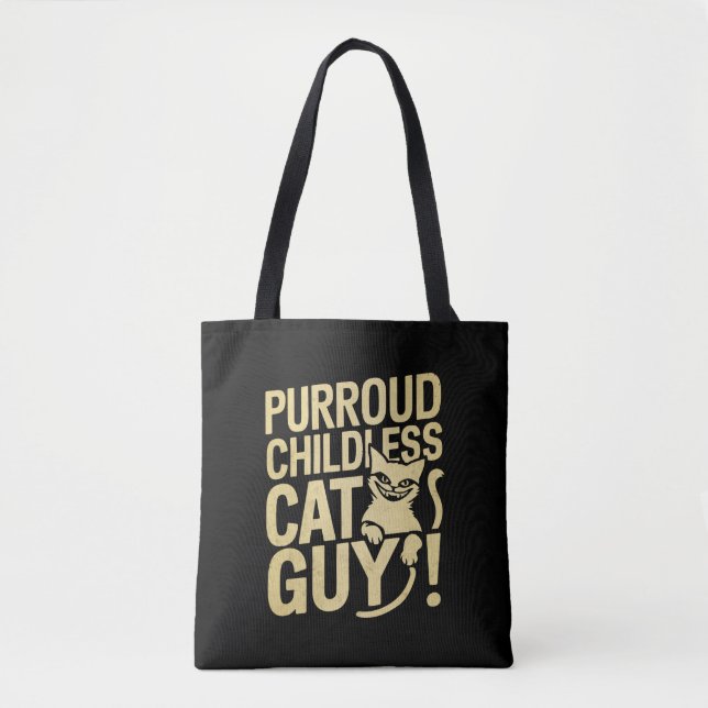 Purroud Childless Cat Guy Voting For President Tote Bag (Front)