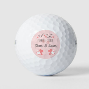 Purrpose built intertwined cats custom names pink golf balls