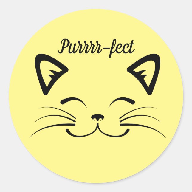 Purrr-fect Cat Face Sticker (Front)