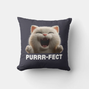PURRR-FECT Hilarious Laughing Cat Meme T Shirt Cushion