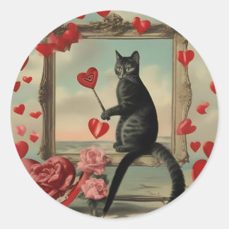 Purrr-fect kitty love classic round sticker